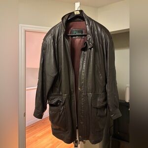 Men's Dark Brown Leather Coat